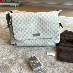 Gucci diaper bag limited edition grey cream authentic